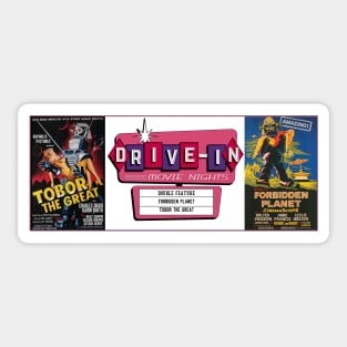 Drive-In Double Feature - Forbidden Planet & Tobor The Great Sticker